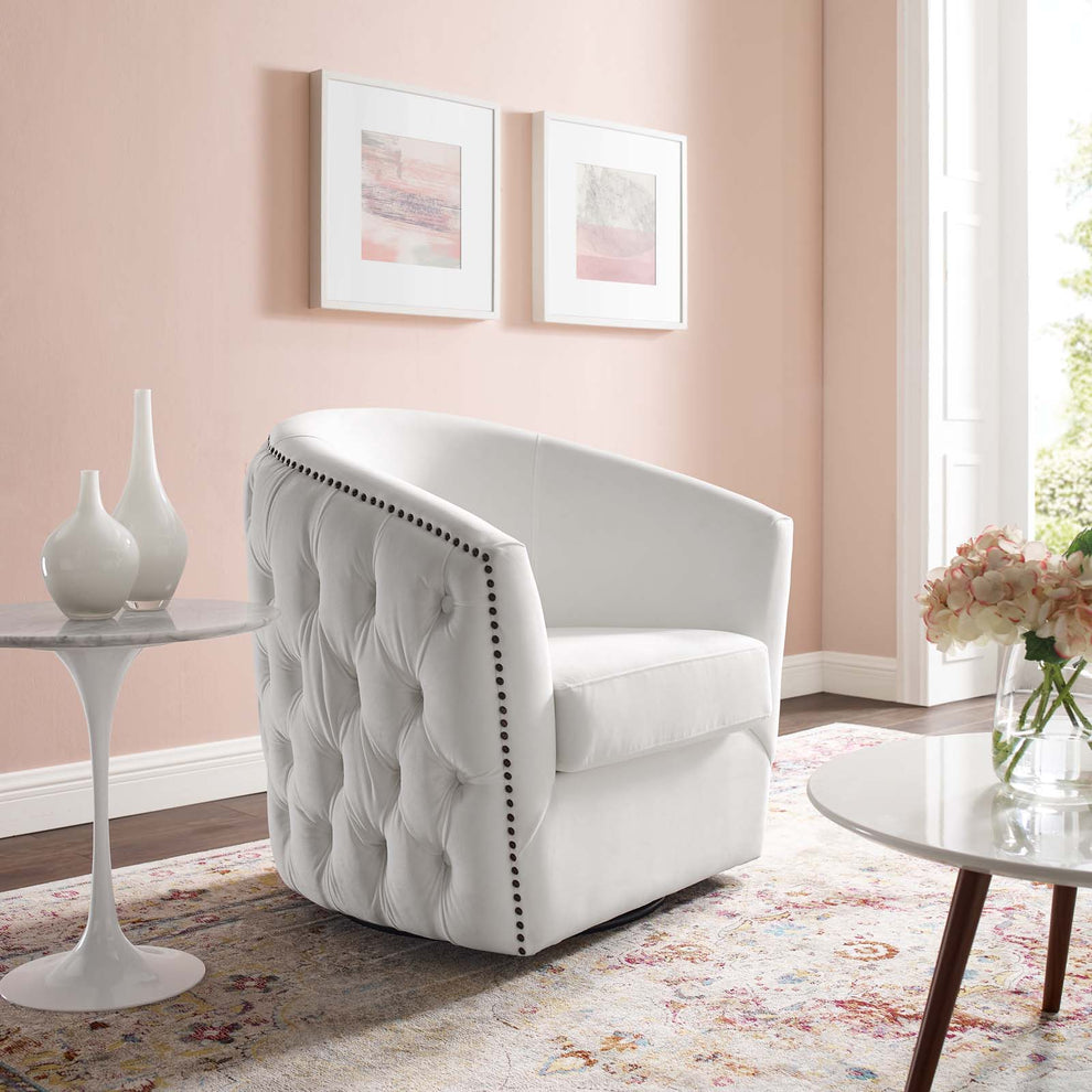 Modway Rogue Swivel Performance Velvet Armchair - EEI-3434 | Armchairs | Modishstore - 6