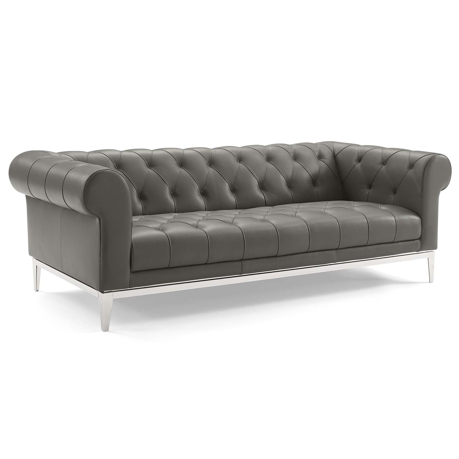 Modway Idyll Tufted Button Upholstered Leather Chesterfield Sofa | Sofas | Modishstore-2
