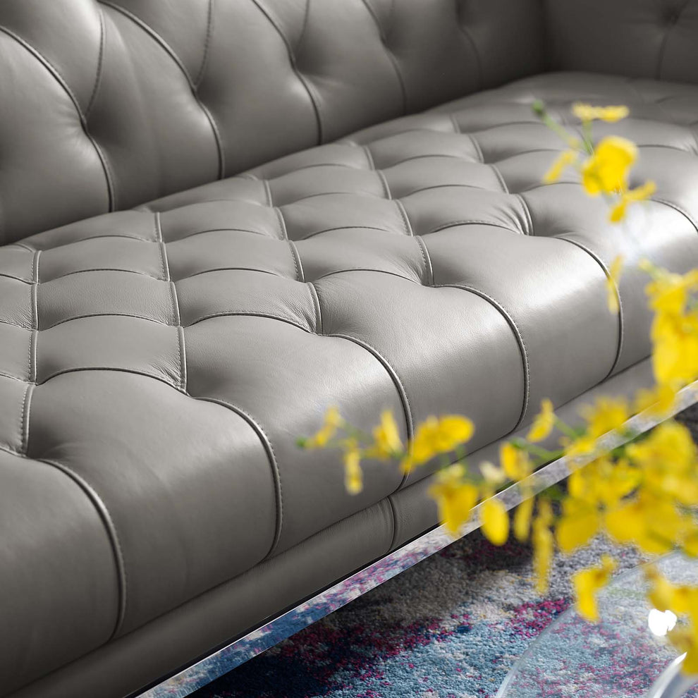 Modway Idyll Tufted Button Upholstered Leather Chesterfield Sofa - EEI-3441 | Sofas | Modishstore - 6