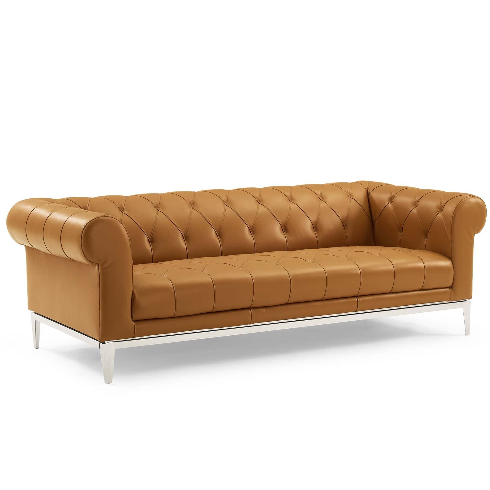 Modway Idyll Tufted Button Upholstered Leather Chesterfield Sofa - EEI-3441 | Sofas | Modishstore - 9