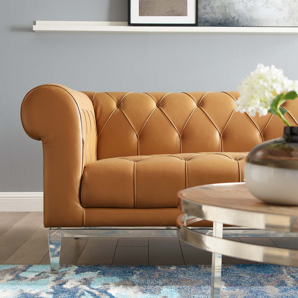 Modway Idyll Tufted Button Upholstered Leather Chesterfield Sofa - EEI-3441 | Sofas | Modishstore - 8