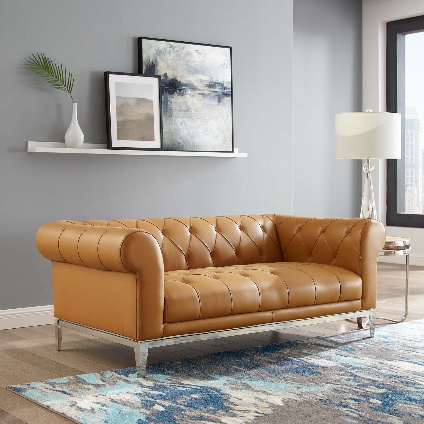 Modway Idyll Tufted Button Upholstered Leather Chesterfield Loveseat | Loveseats | Modishstore-9