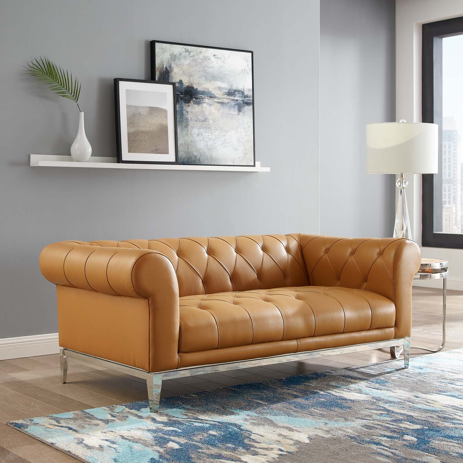 Modway Idyll Tufted Button Upholstered Leather Chesterfield Loveseat - EEI-3442 | Loveseats | Modishstore - 9
