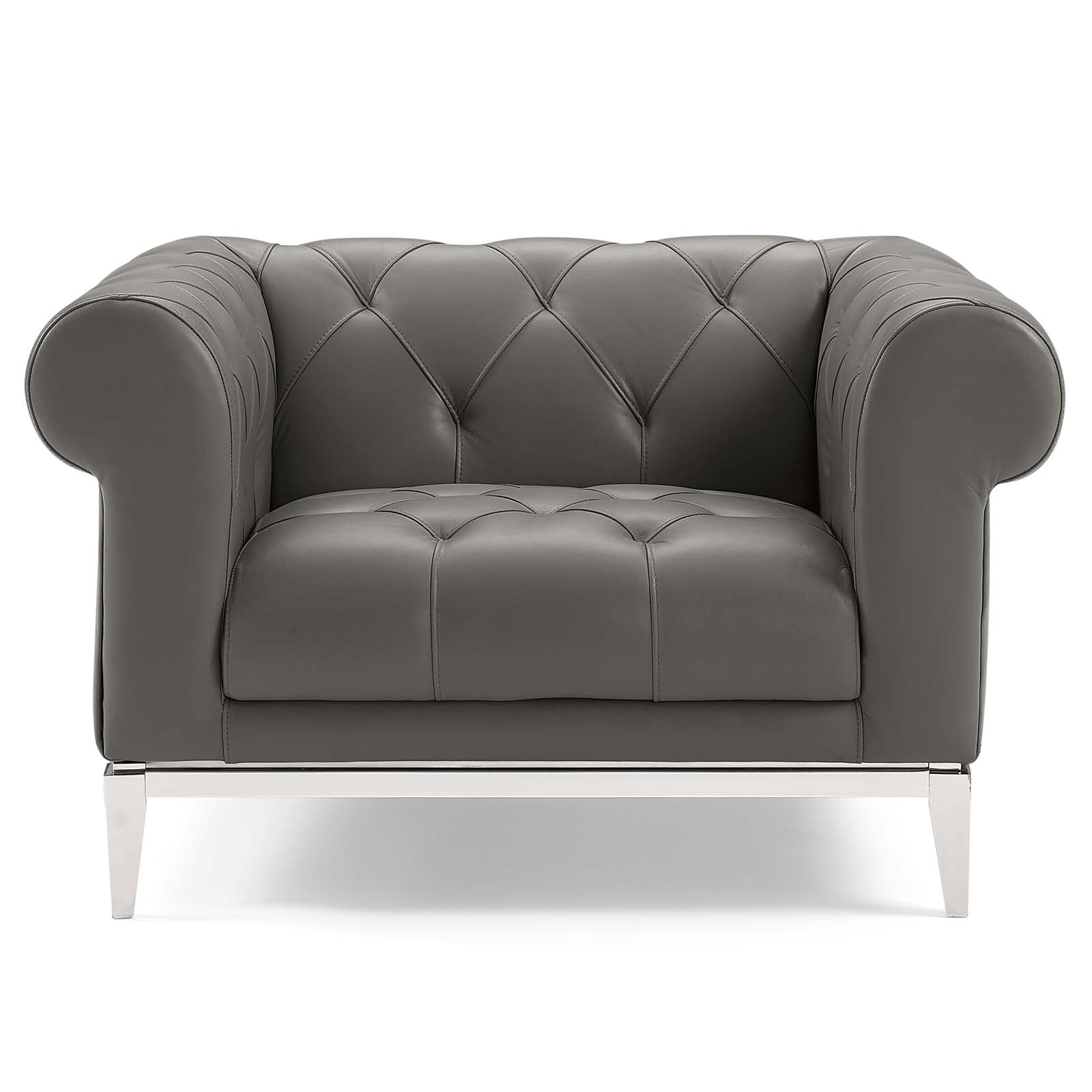 Modway Idyll Tufted Button Upholstered Leather Chesterfield Armchair - EEI-3443 | Armchairs | Modishstore - 6