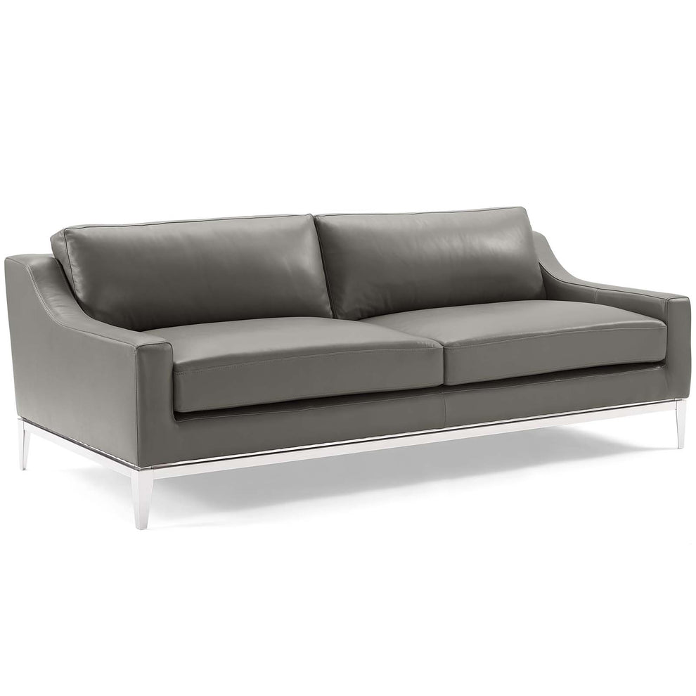 Modway Harness 83.5" Stainless Steel Base Leather Sofa - EEI-3444 | Sofas | Modishstore - 3