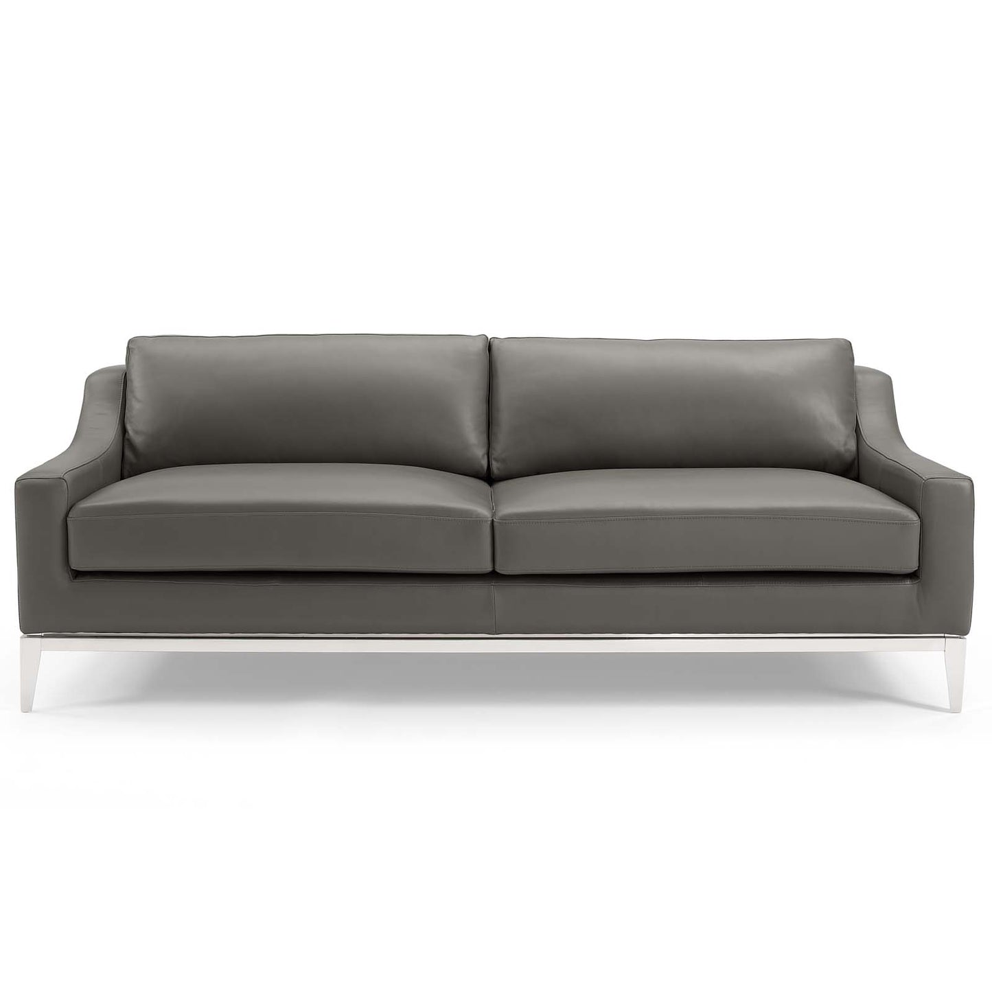 Modway Harness 83.5" Stainless Steel Base Leather Sofa | Sofas | Modishstore-6