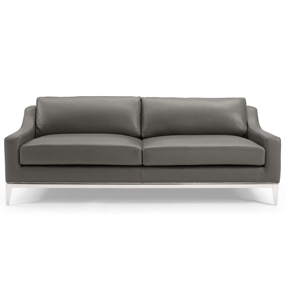 Modway Harness 83.5" Stainless Steel Base Leather Sofa - EEI-3444 | Sofas | Modishstore - 6