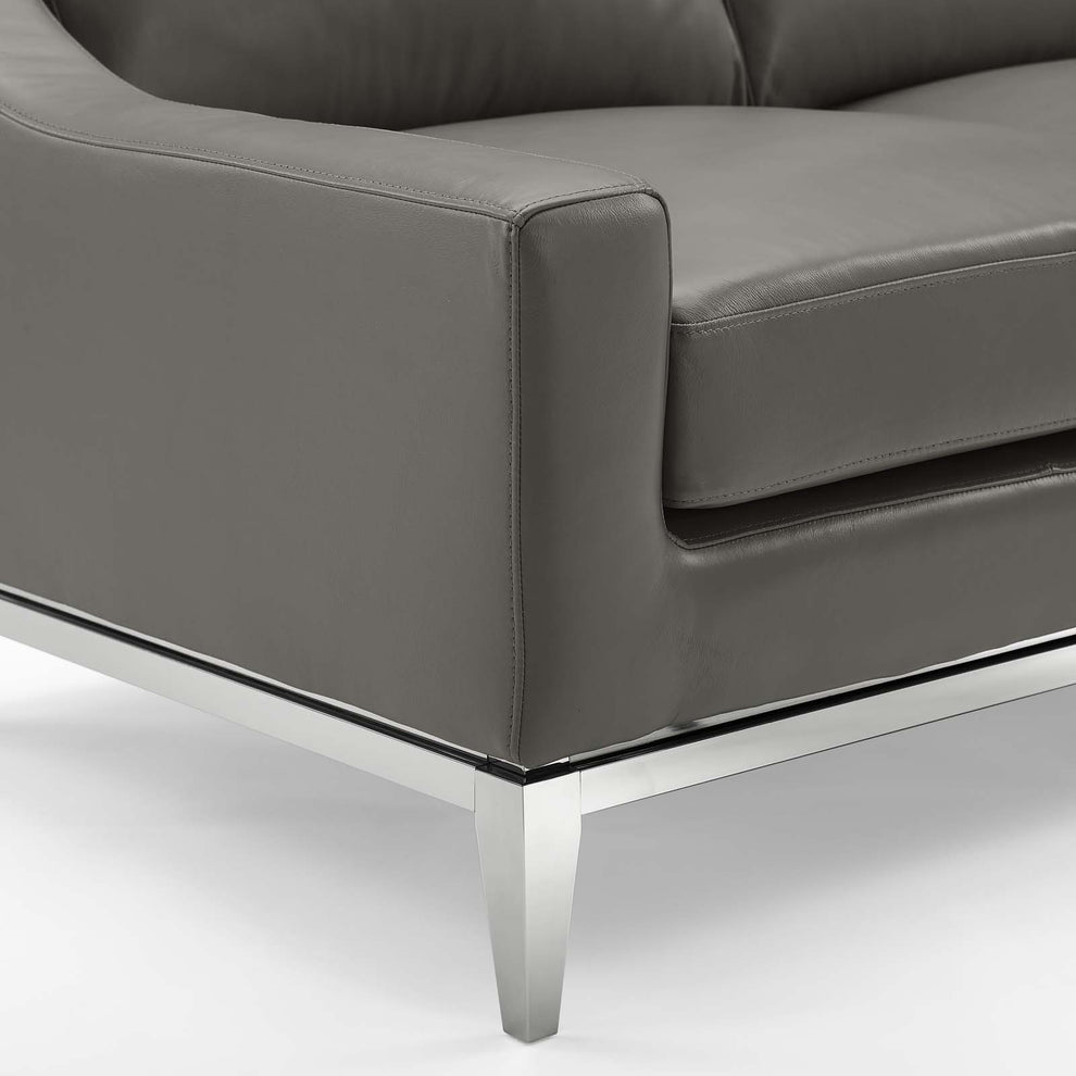 Modway Harness 83.5" Stainless Steel Base Leather Sofa - EEI-3444 | Sofas | Modishstore - 7