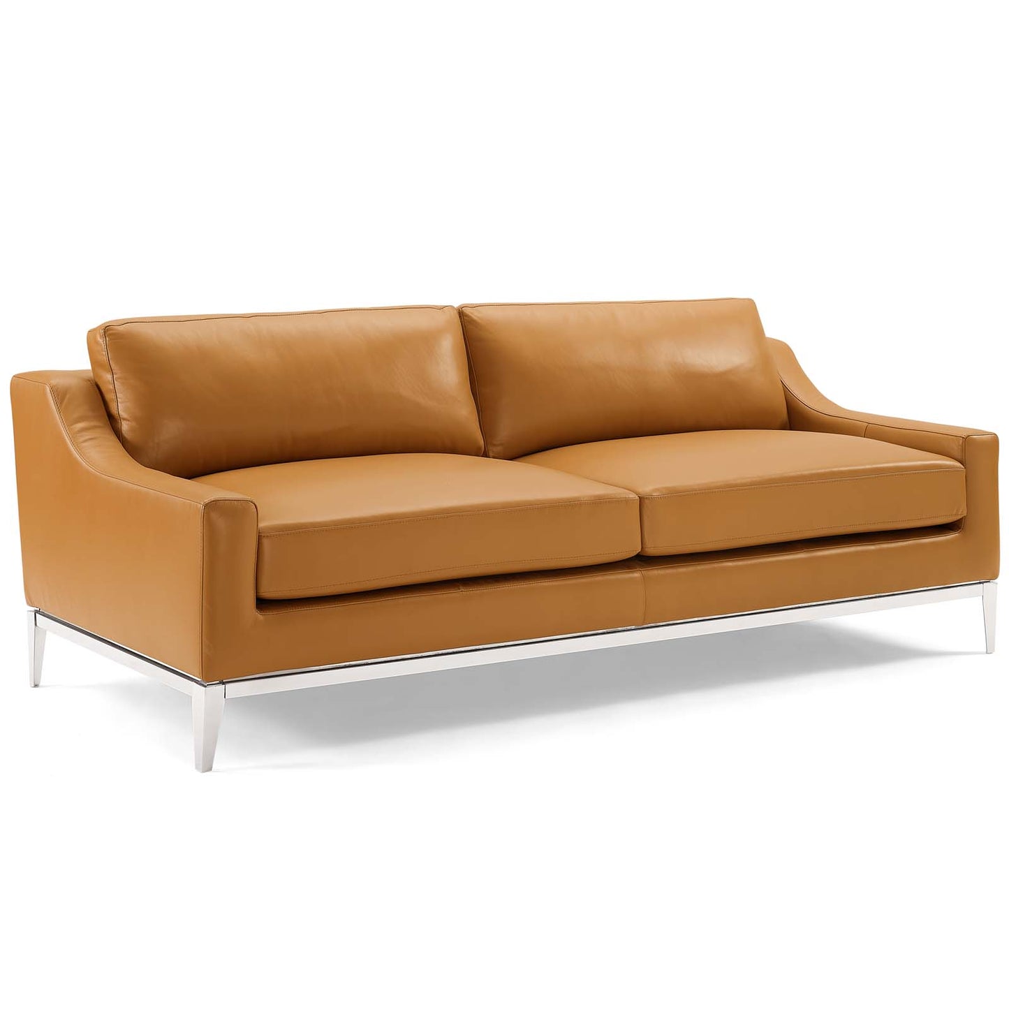 Modway Harness 83.5" Stainless Steel Base Leather Sofa | Sofas | Modishstore-10