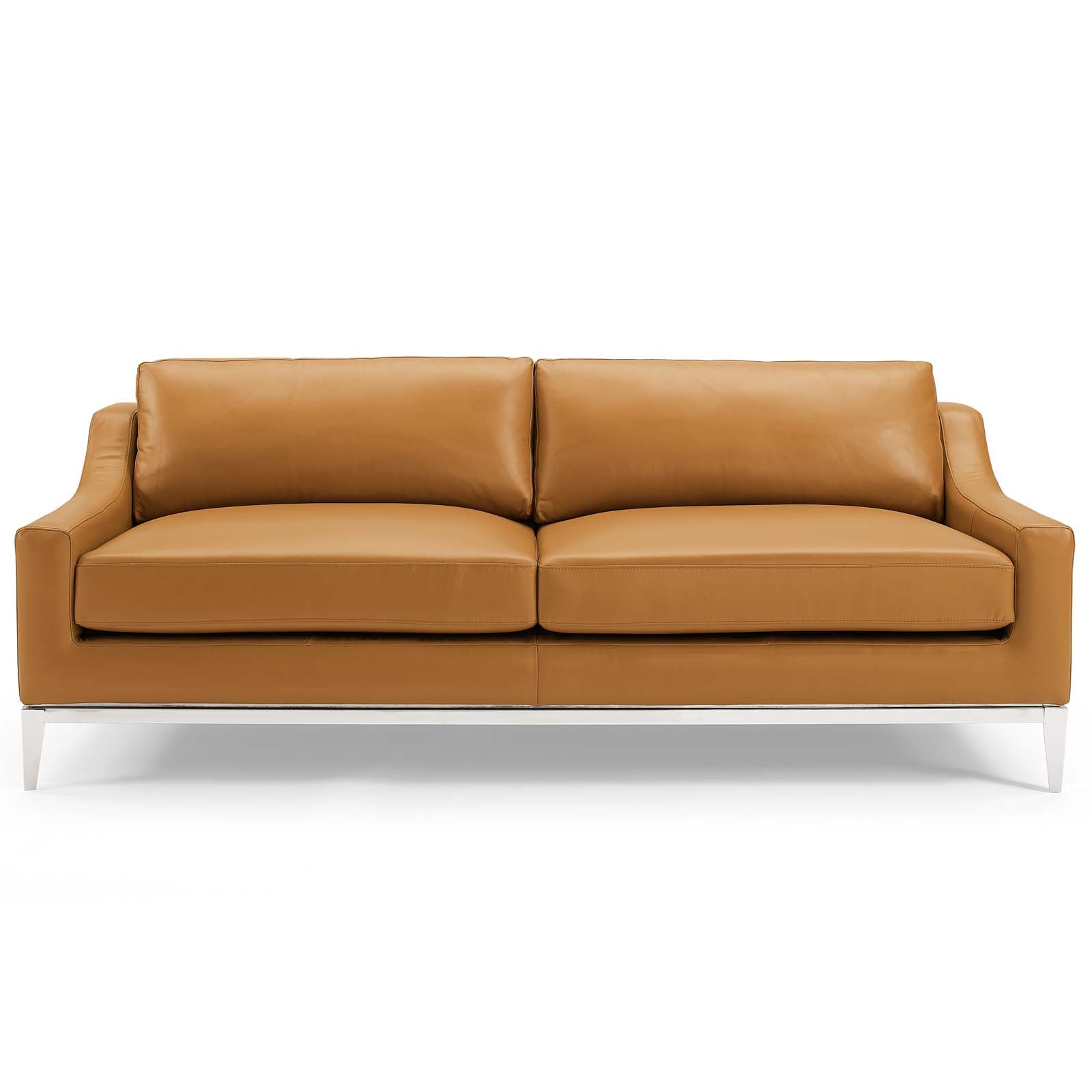 Modway Harness 83.5" Stainless Steel Base Leather Sofa | Sofas | Modishstore-13