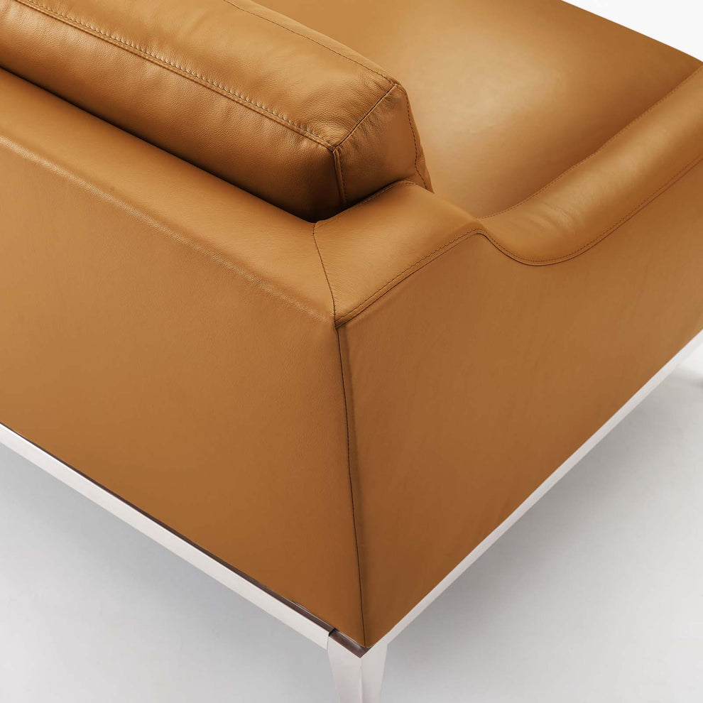 Modway Harness 83.5" Stainless Steel Base Leather Sofa - EEI-3444 | Sofas | Modishstore - 16