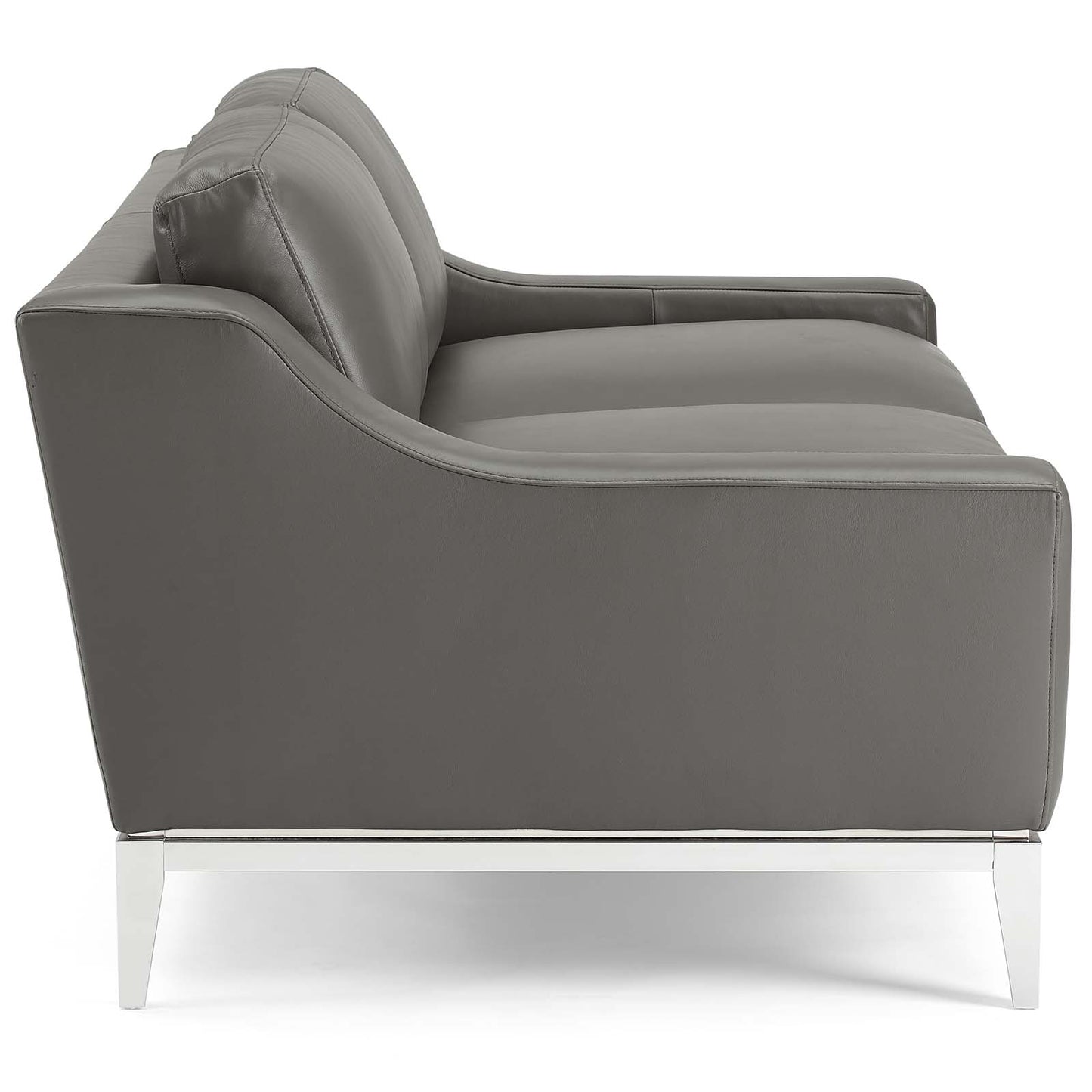 Modway Harness 64" Stainless Steel Base Leather Loveseat - EEI-3445 | Loveseats | Modishstore - 3