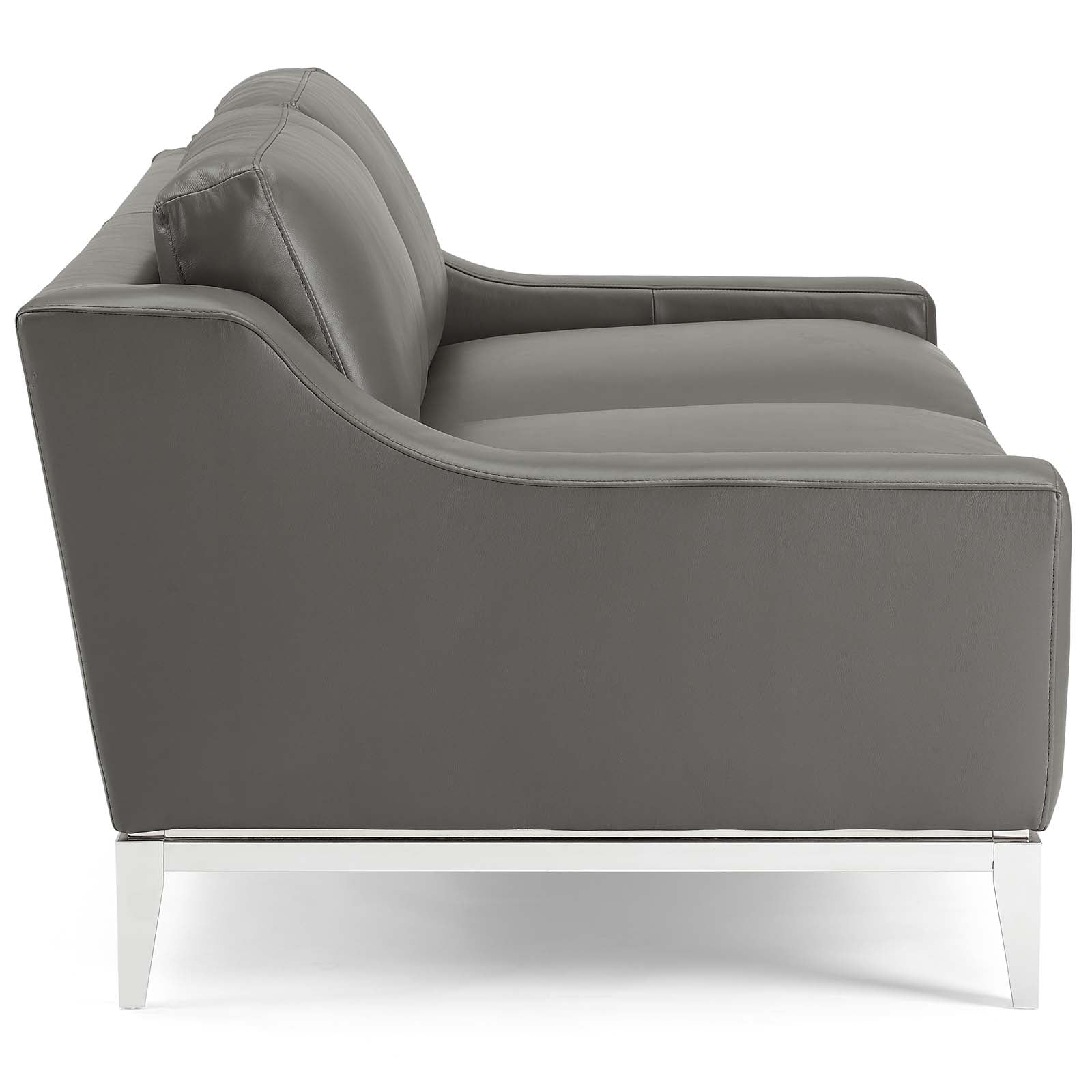 Modway Harness 64" Stainless Steel Base Leather Loveseat - EEI-3445 | Loveseats | Modishstore - 3