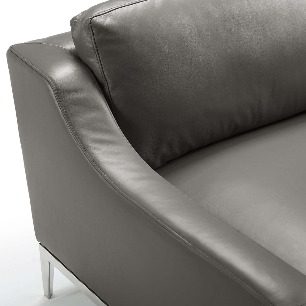 Modway Harness 64" Stainless Steel Base Leather Loveseat - EEI-3445 | Loveseats | Modishstore - 5