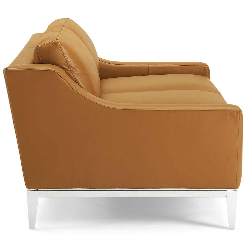 Modway Harness 64" Stainless Steel Base Leather Loveseat - EEI-3445 | Loveseats | Modishstore - 9