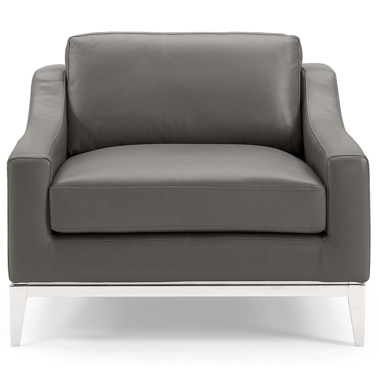 Modway Harness Stainless Steel Base Leather Armchair - EEI-3446 | Armchairs | Modishstore - 2