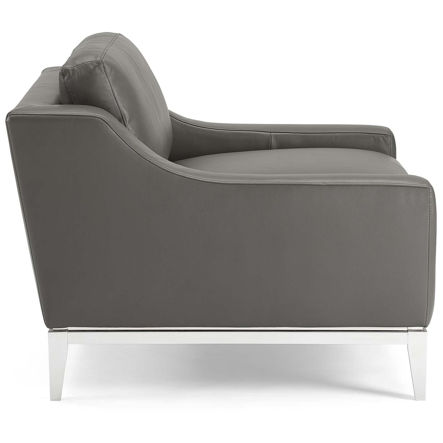 Modway Harness Stainless Steel Base Leather Armchair - EEI-3446 | Armchairs | Modishstore - 3