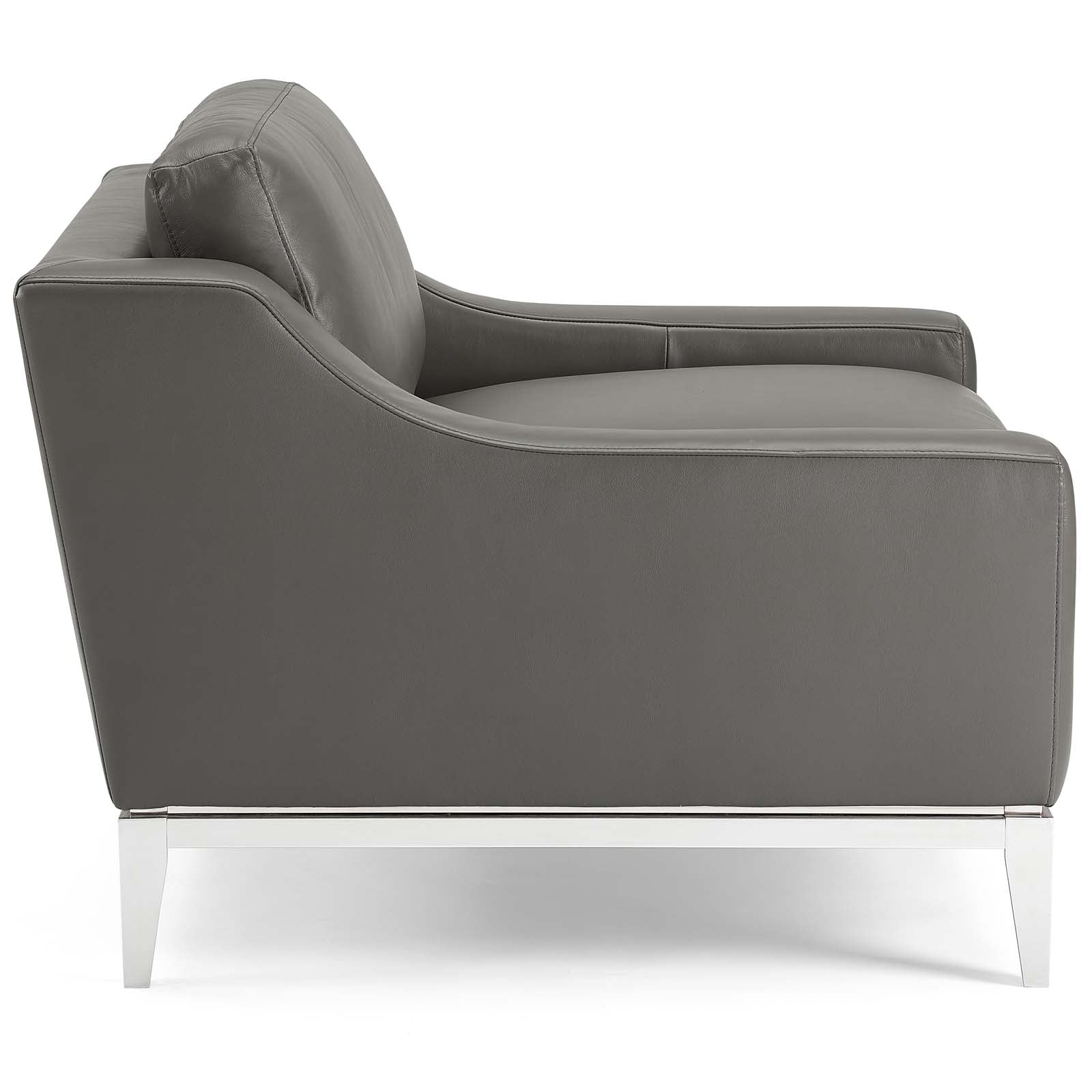 Modway Harness Stainless Steel Base Leather Armchair - EEI-3446 | Armchairs | Modishstore - 3