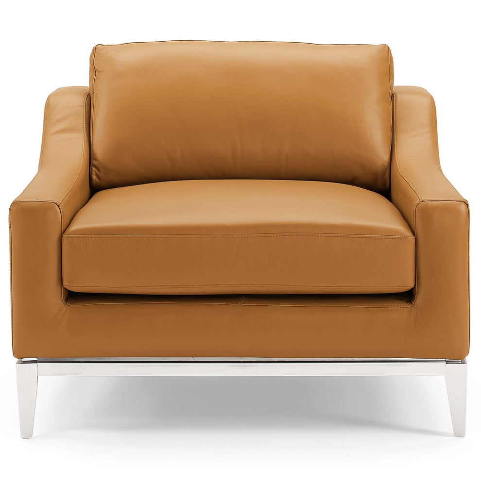 Modway Harness Stainless Steel Base Leather Armchair - EEI-3446 | Armchairs | Modishstore - 11