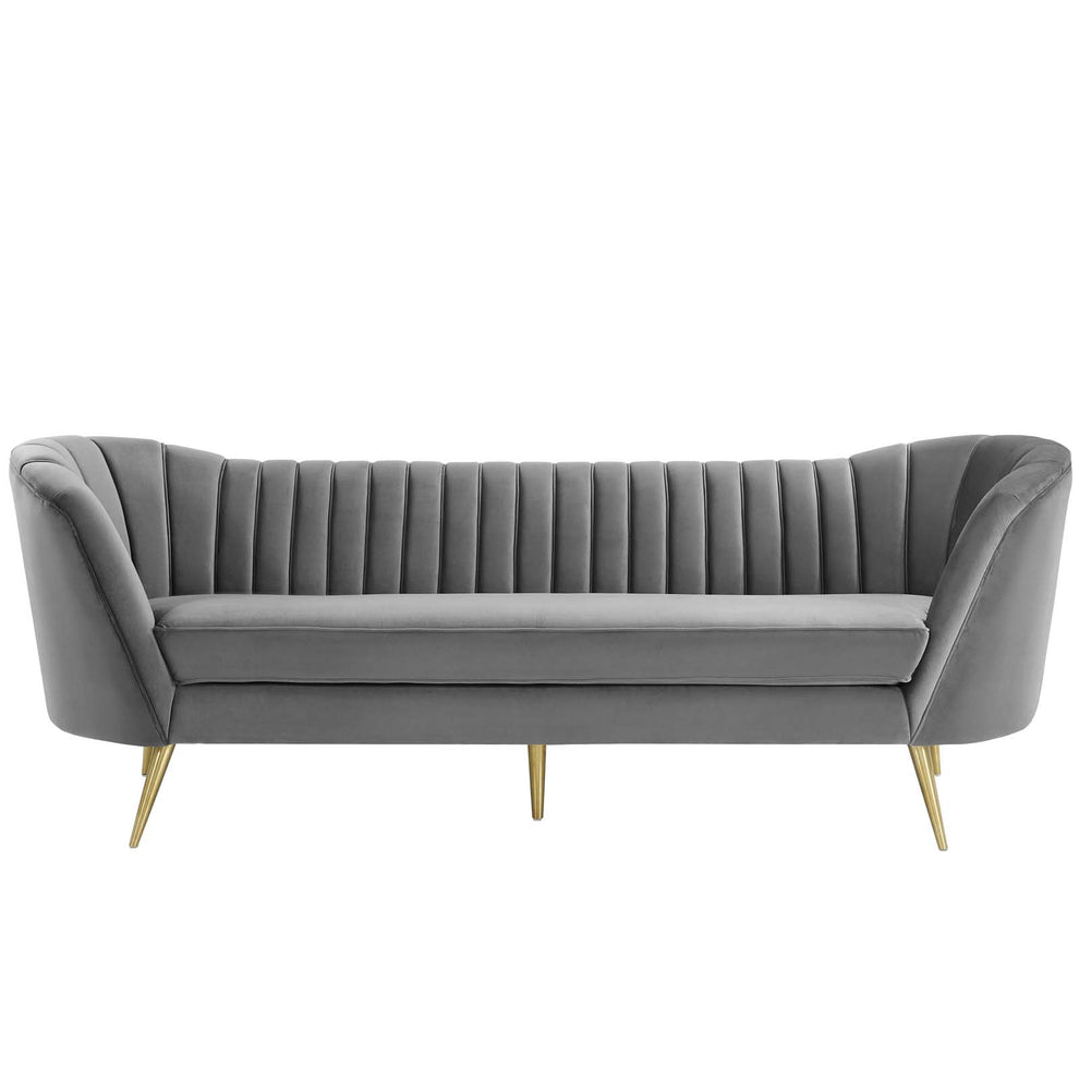 Modway Opportunity Vertical Channel Tufted Curved Performance Velvet Sofa - EEI-3453 | Sofas | Modishstore - 3