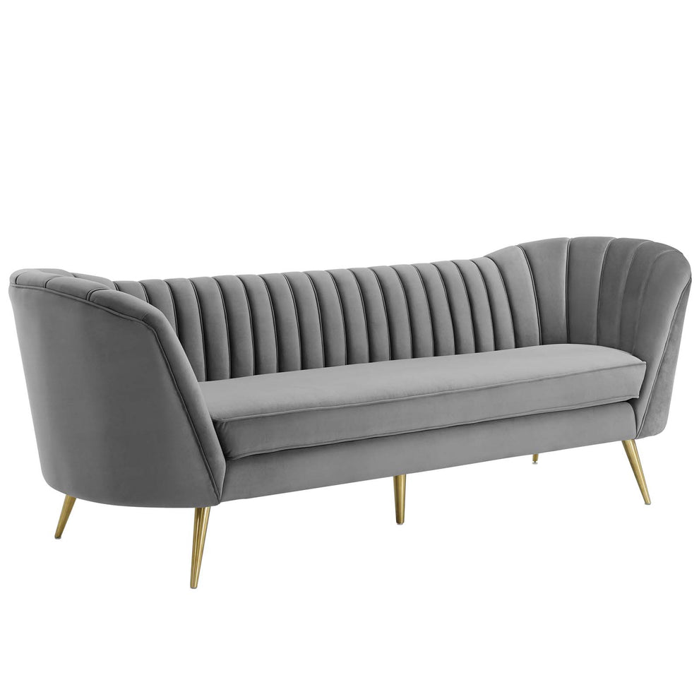 Modway Opportunity Vertical Channel Tufted Curved Performance Velvet Sofa - EEI-3453 | Sofas | Modishstore - 2