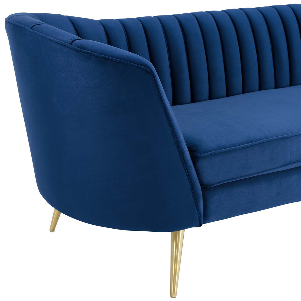 Modway Opportunity Vertical Channel Tufted Curved Performance Velvet Sofa - EEI-3453 | Sofas | Modishstore - 9