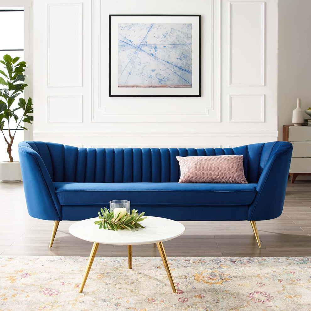 Modway Opportunity Vertical Channel Tufted Curved Performance Velvet Sofa - EEI-3453 | Sofas | Modishstore - 7