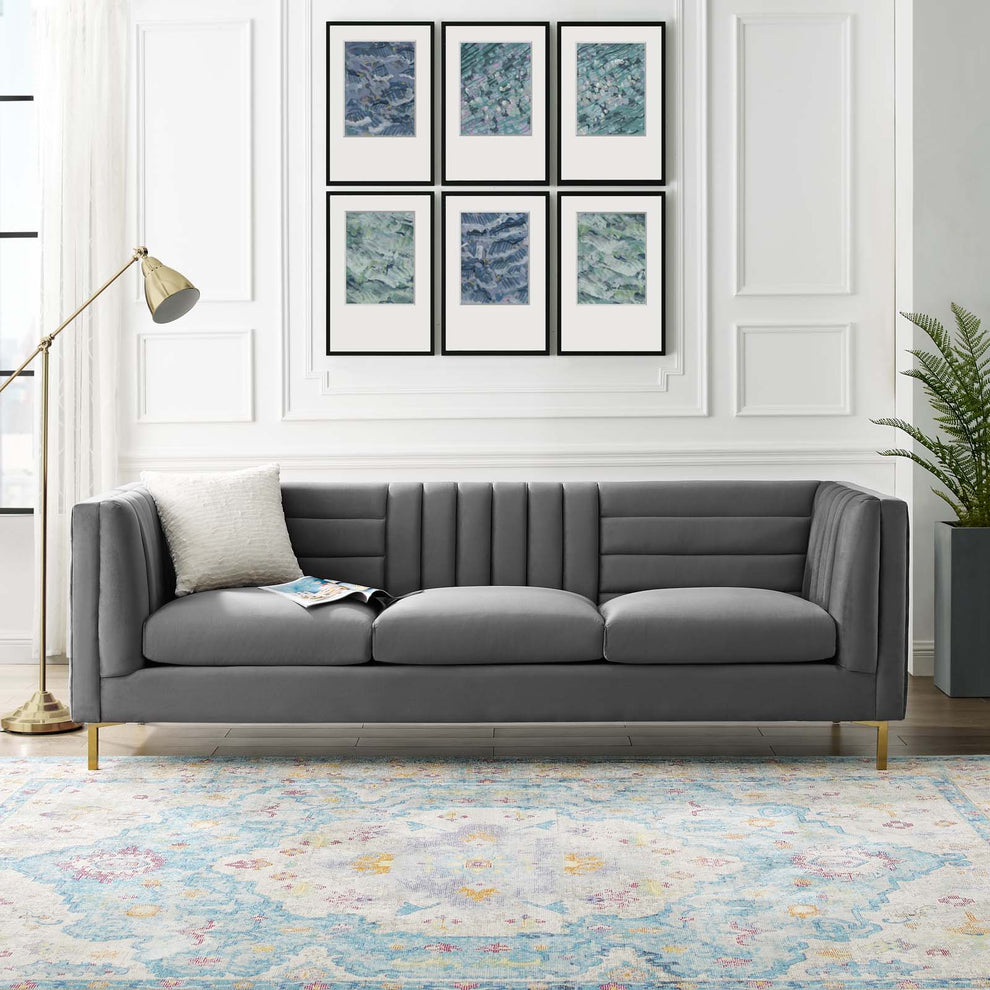 Modway Ingenuity Channel Tufted Performance Velvet Sofa - EEI-3454 | Sofas | Modishstore - 1