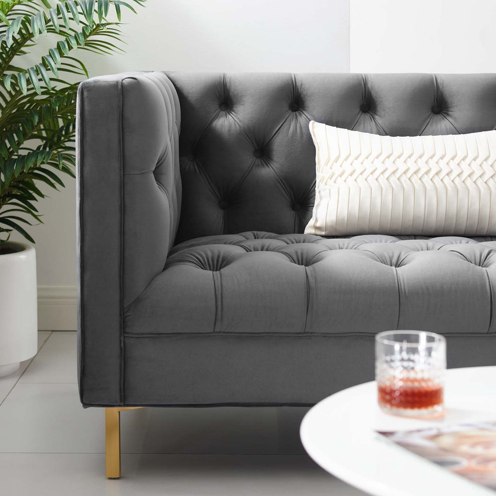 Modway Delight Tufted Button Performance Velvet Sofa - EEI-3455 | sofas | Modishstore - 2