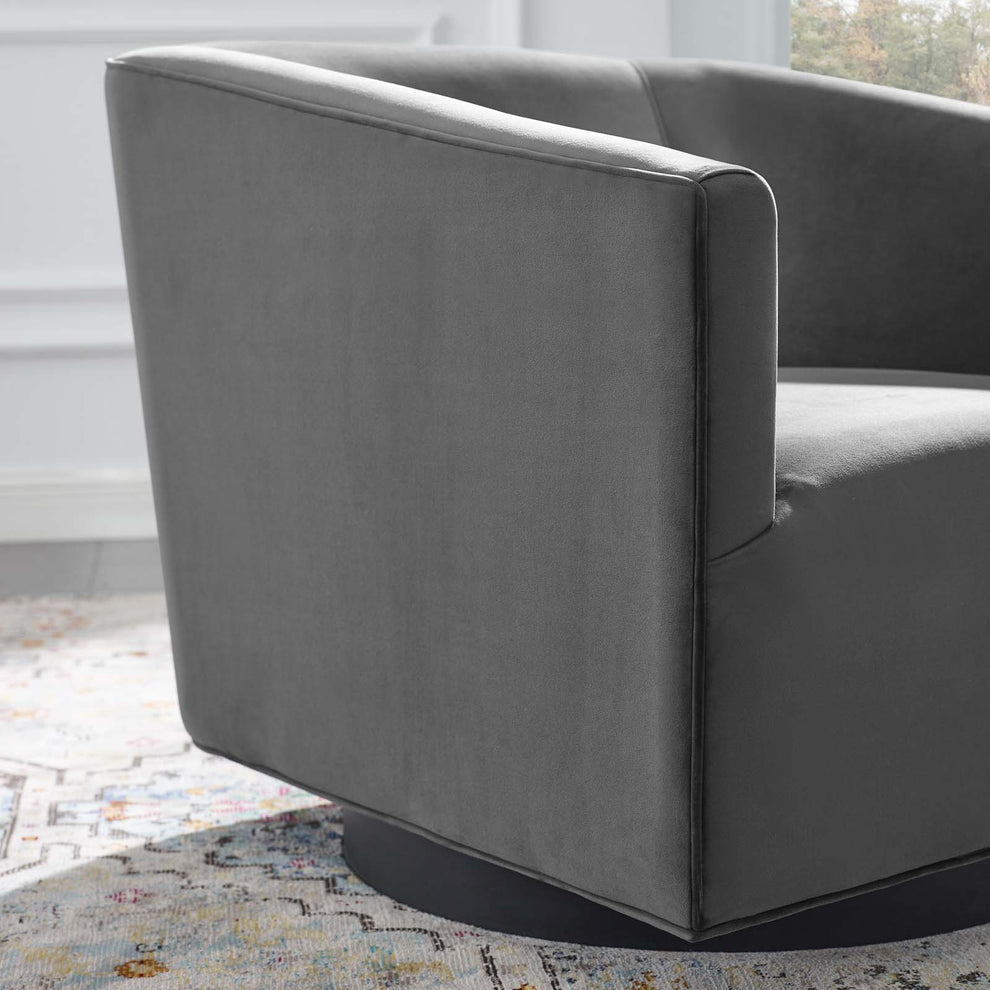 Modway Twist Accent Lounge Performance Velvet Swivel Chair - EEI-3456 | Lounge Chairs | Modishstore - 3