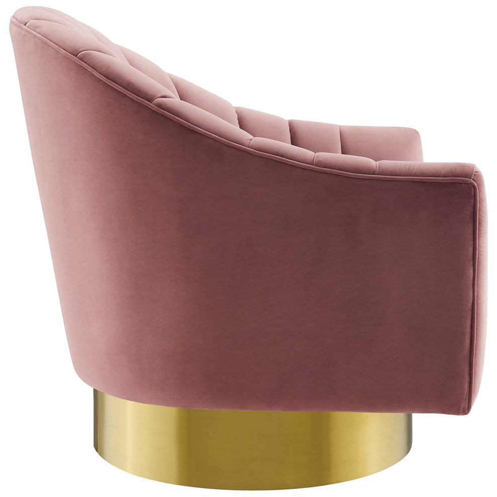 Modway Buoyant Vertical Channel Tufted Accent Lounge Performance Velvet Swivel Chair - EEI-3459 | Lounge Chairs | Modishstore - 24
