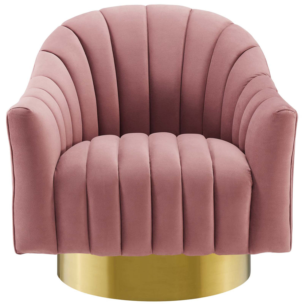 Modway Buoyant Vertical Channel Tufted Accent Lounge Performance Velvet Swivel Chair - EEI-3459 | Lounge Chairs | Modishstore - 2