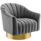 Modway Buoyant Vertical Channel Tufted Accent Lounge Performance Velvet Swivel Chair | Lounge Chairs | Modishstore-18