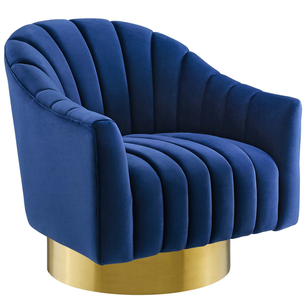 Modway Buoyant Vertical Channel Tufted Accent Lounge Performance Velvet Swivel Chair - EEI-3459 | Lounge Chairs | Modishstore - 11