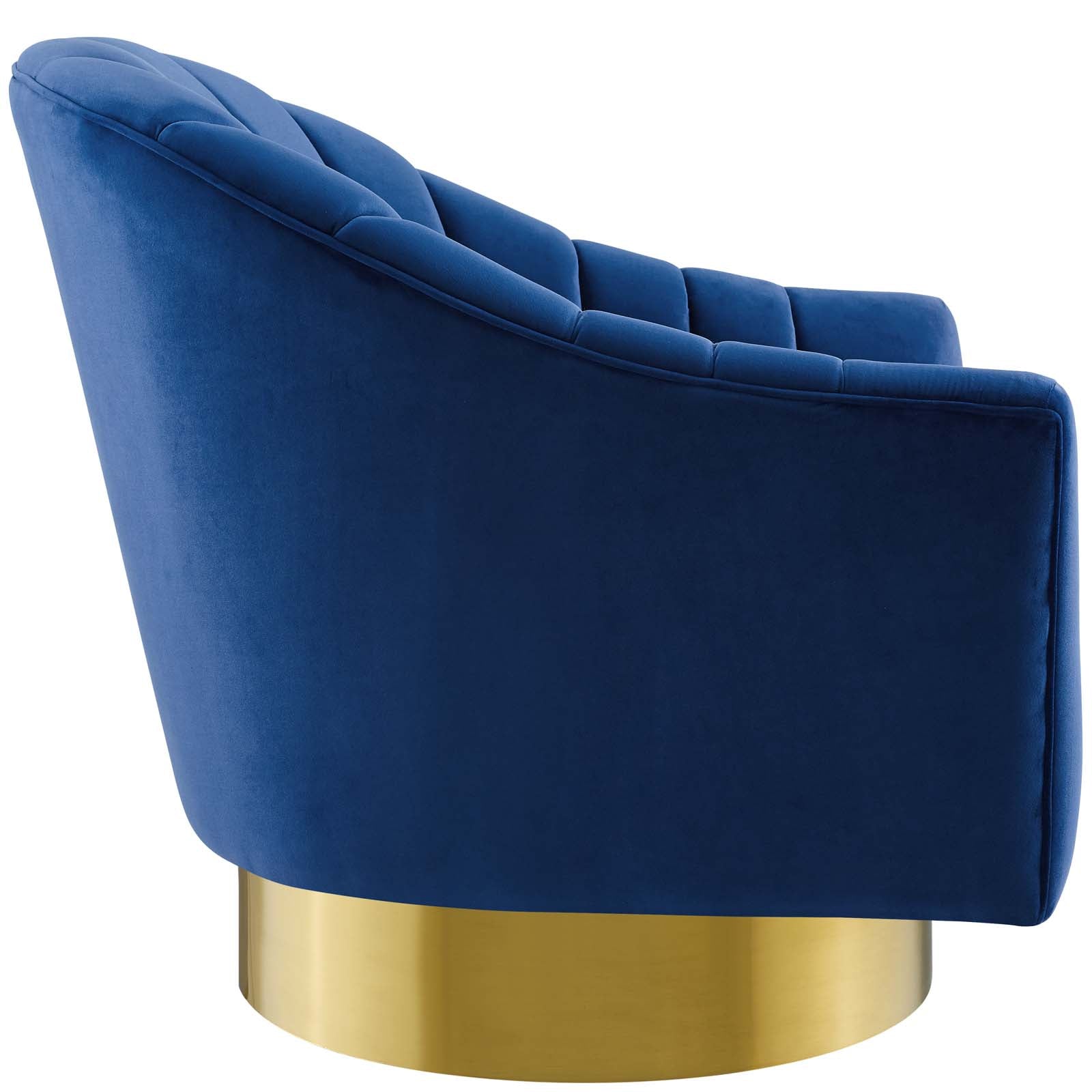 Modway Buoyant Vertical Channel Tufted Accent Lounge Performance Velvet Swivel Chair | Lounge Chairs | Modishstore-12