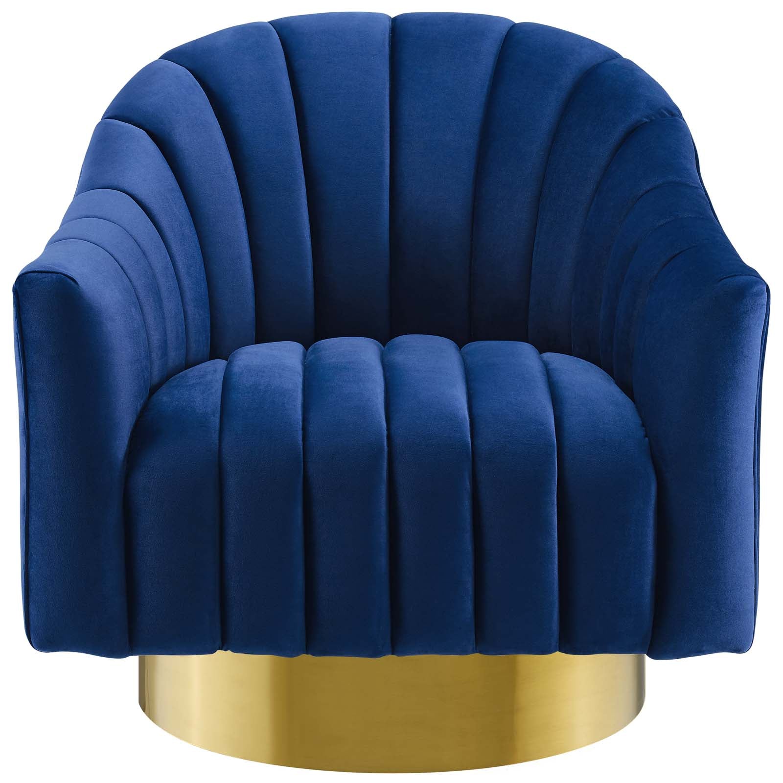 Modway Buoyant Vertical Channel Tufted Accent Lounge Performance Velvet Swivel Chair | Lounge Chairs | Modishstore-14