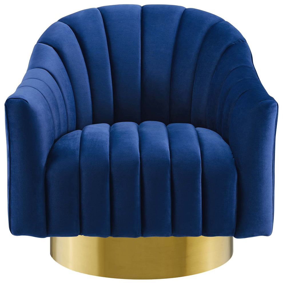 Modway Buoyant Vertical Channel Tufted Accent Lounge Performance Velvet Swivel Chair - EEI-3459 | Lounge Chairs | Modishstore - 14