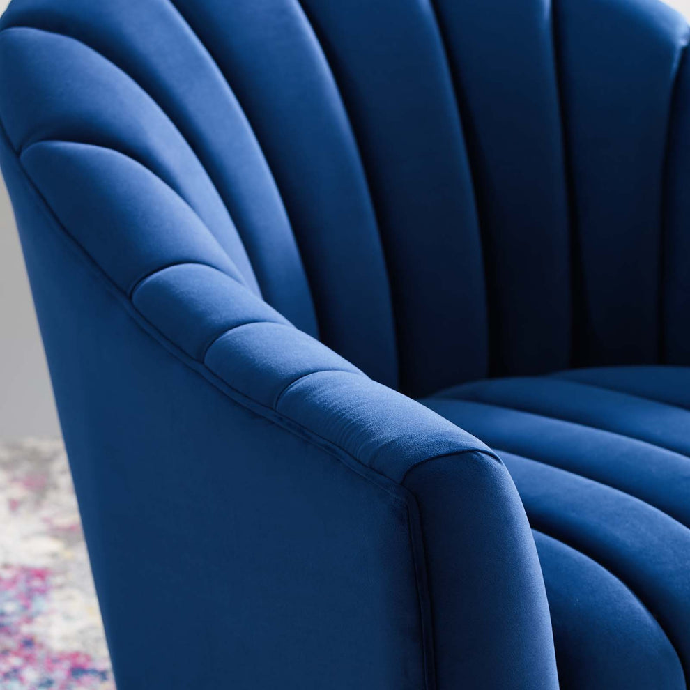 Modway Buoyant Vertical Channel Tufted Accent Lounge Performance Velvet Swivel Chair - EEI-3459 | Lounge Chairs | Modishstore - 20