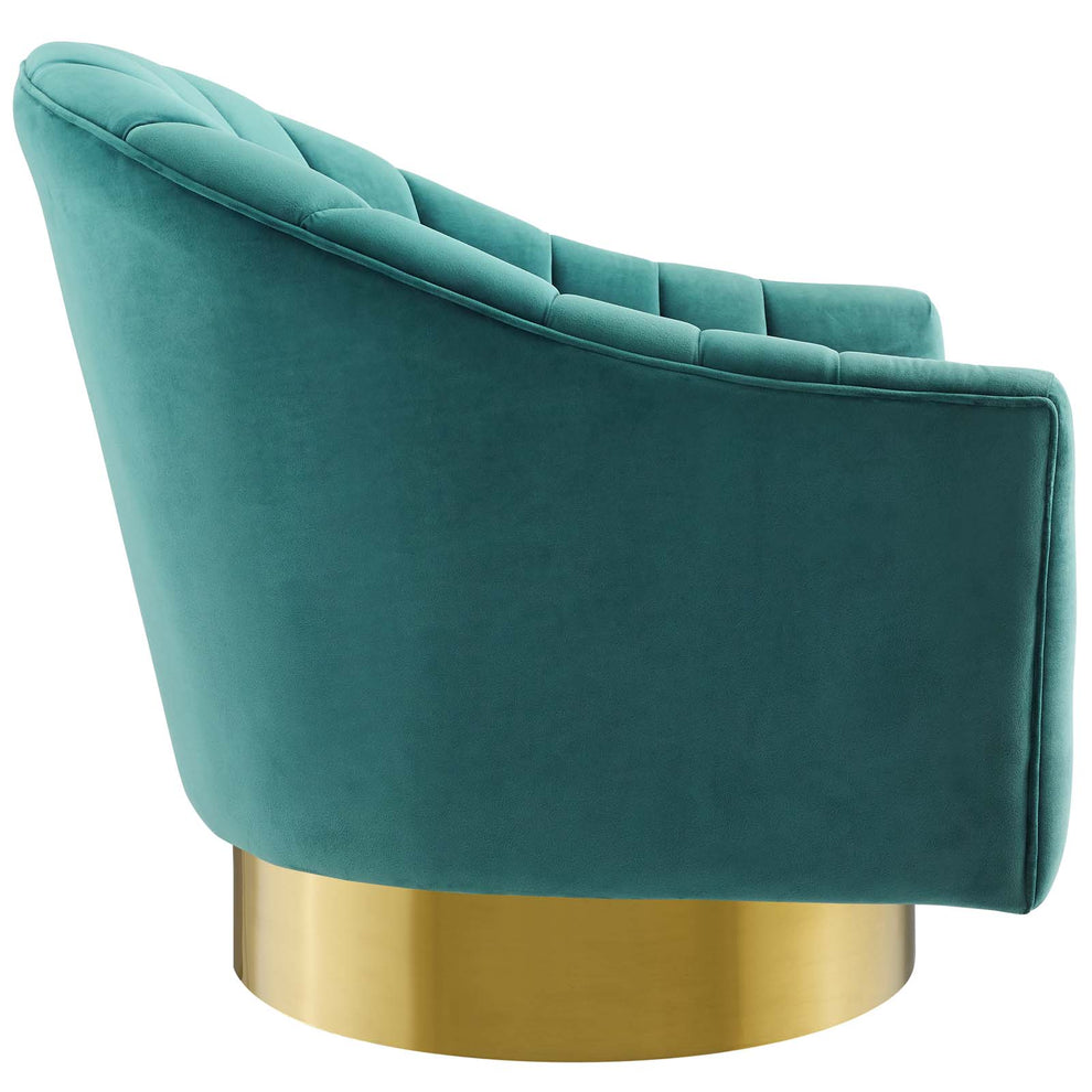Modway Buoyant Vertical Channel Tufted Accent Lounge Performance Velvet Swivel Chair - EEI-3459 | Lounge Chairs | Modishstore - 17