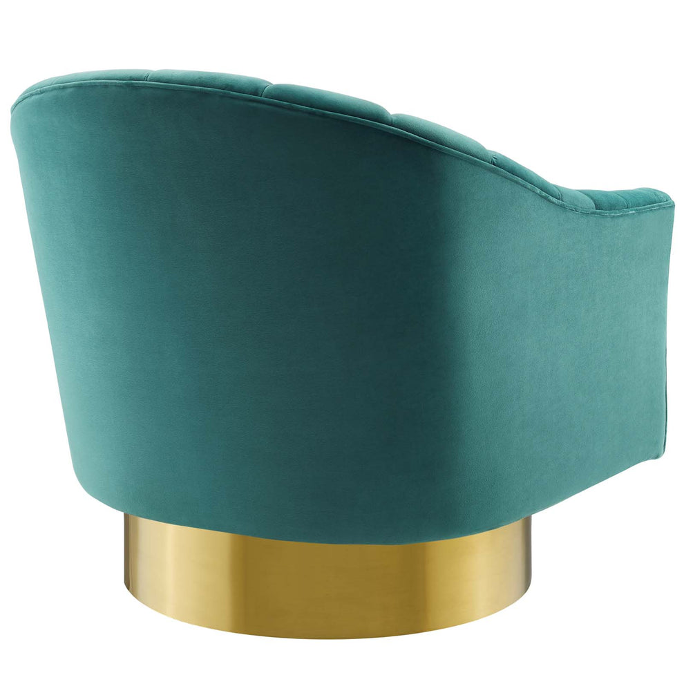 Modway Buoyant Vertical Channel Tufted Accent Lounge Performance Velvet Swivel Chair - EEI-3459 | Lounge Chairs | Modishstore - 21