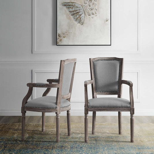 Modway Penchant Dining Armchair Upholstered Fabric Set of 2 | Dining Chairs | Modishstore