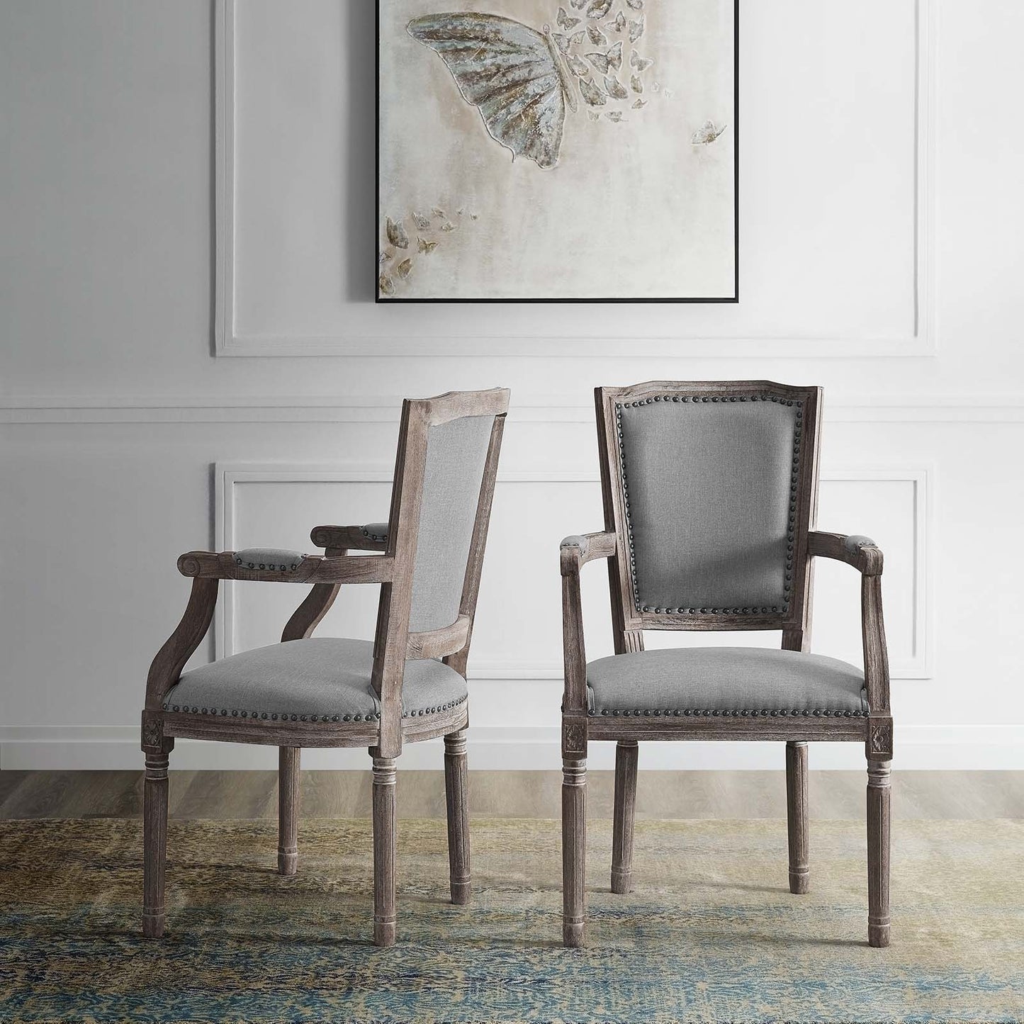 Modway Penchant Dining Armchair Upholstered Fabric Set of 2 | Dining Chairs | Modishstore-3
