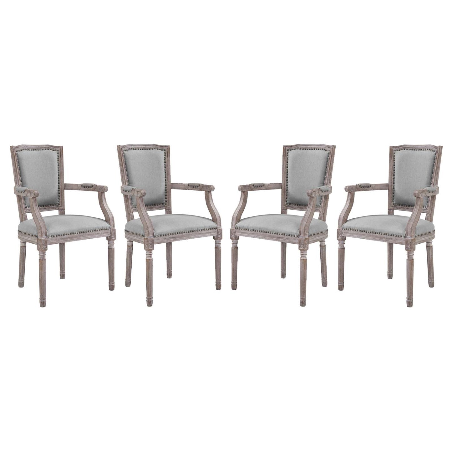 Modway Penchant Dining Armchair Upholstered Fabric Set of 4 | Dining Chairs | Modishstore