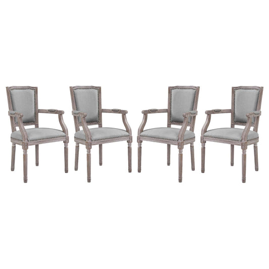 Modway Penchant Dining Armchair Upholstered Fabric Set of 4 | Dining Chairs | Modishstore