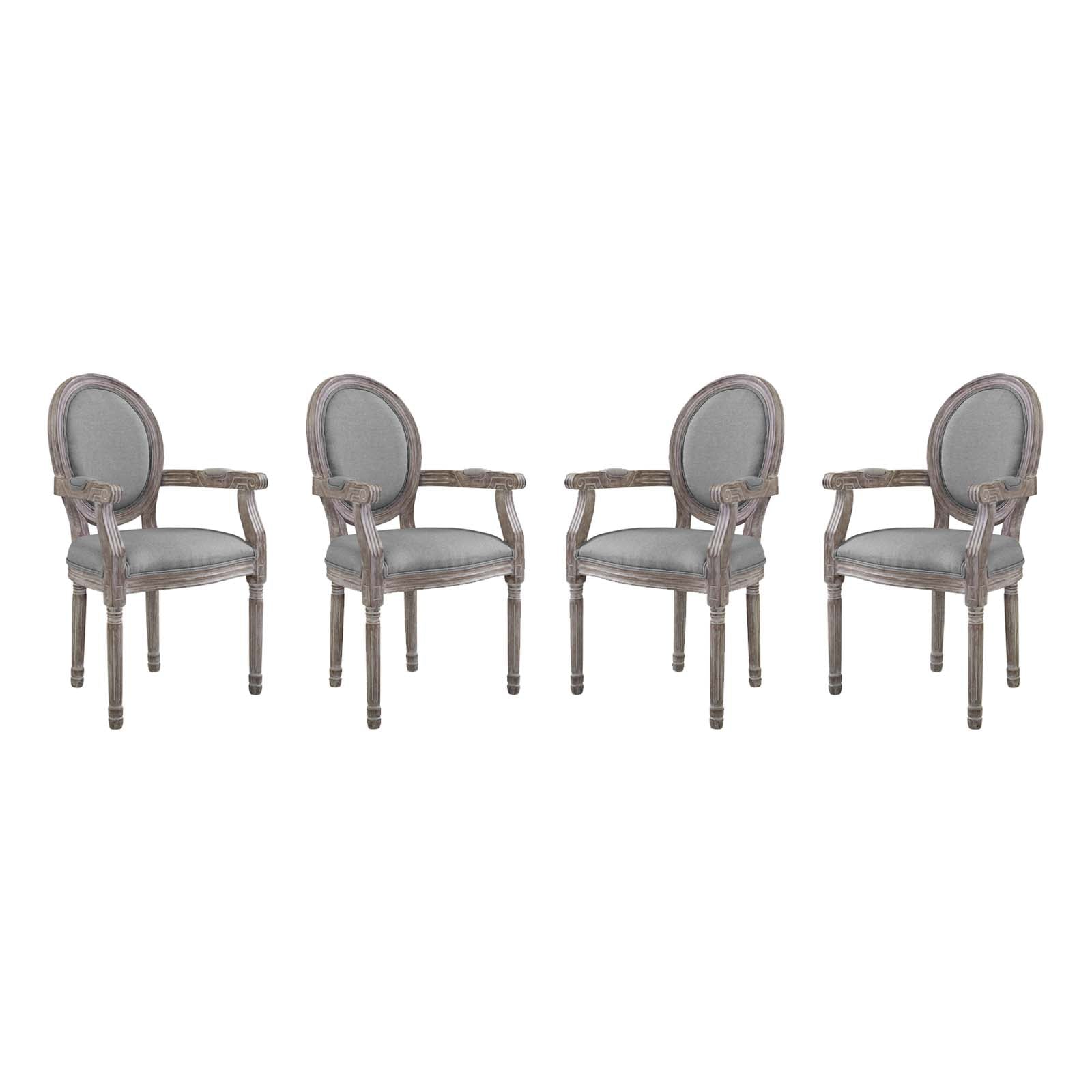 Modway Emanate Dining Armchair Upholstered Fabric Set of 4 | Dining Chairs | Modishstore-9