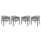 Modway Crown Dining Armchair Upholstered Fabric Set of 4 | Dining Chairs | Modishstore-9