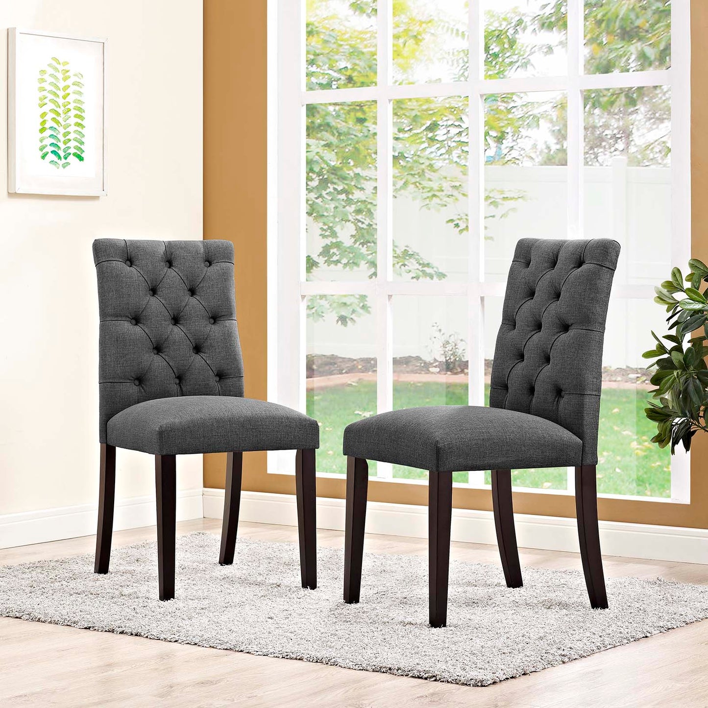 Modway Duchess Dining Chair Fabric Set of 2 | Dining Chairs | Modishstore-6