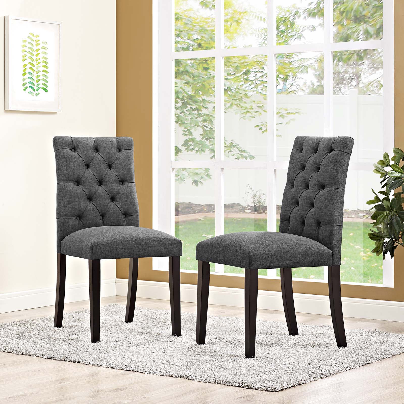 Modway Duchess Dining Chair Fabric Set of 2 | Dining Chairs | Modishstore-6