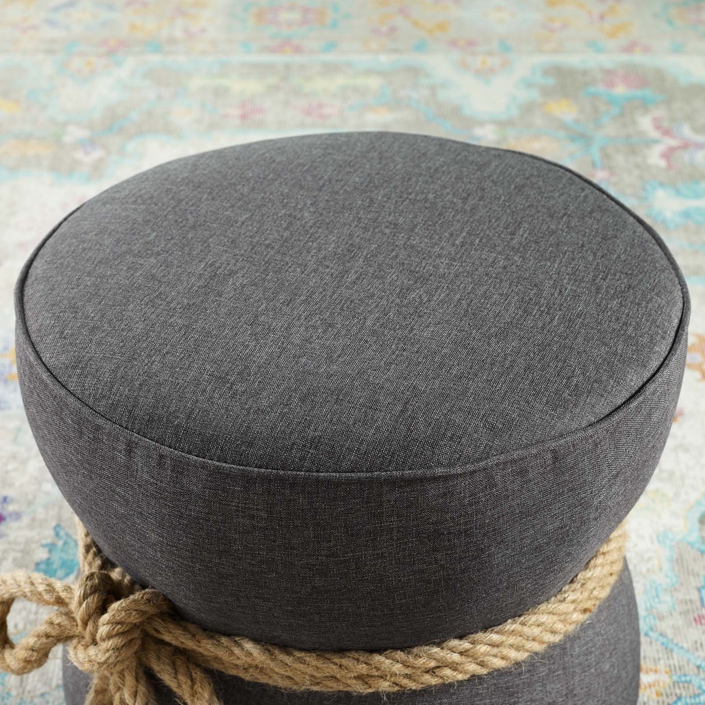 Modway Beat Nautical Rope Upholstered Fabric Ottoman | Ottomans | Modishstore-3