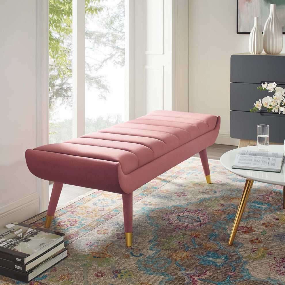 Modway Guess Channel Tufted Performance Velvet Accent Bench - EEI-3484 | Benches | Modishstore - 1